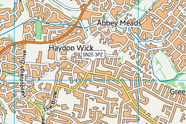 SN25 3PZ map - OS VectorMap District (Ordnance Survey)