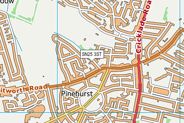 SN25 3ST map - OS VectorMap District (Ordnance Survey)