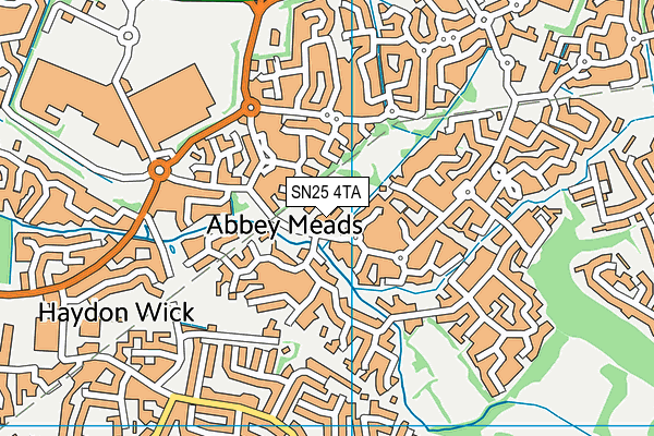 Catherine Wayte Primary School map (SN25 4TA) - OS VectorMap District (Ordnance Survey)