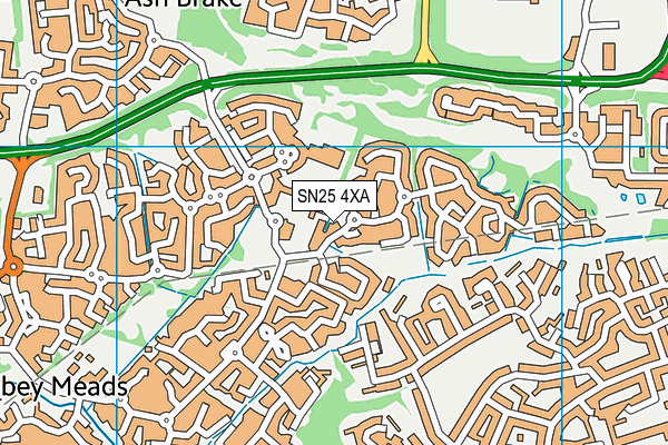 SN25 4XA map - OS VectorMap District (Ordnance Survey)