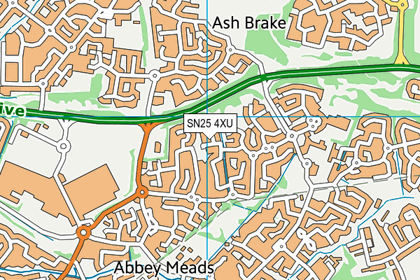 SN25 4XU map - OS VectorMap District (Ordnance Survey)