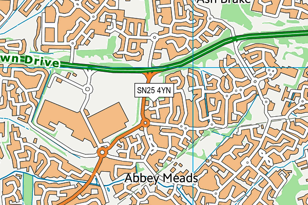 SN25 4YN map - OS VectorMap District (Ordnance Survey)