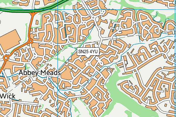 SN25 4YU map - OS VectorMap District (Ordnance Survey)
