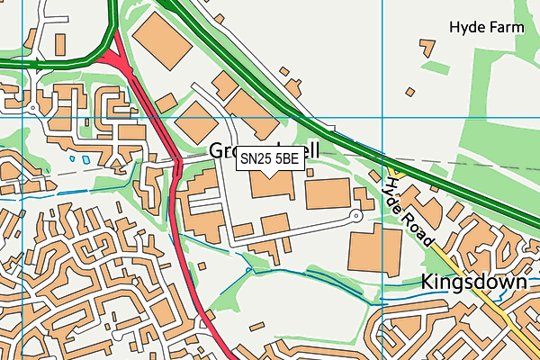 SN25 5BE map - OS VectorMap District (Ordnance Survey)