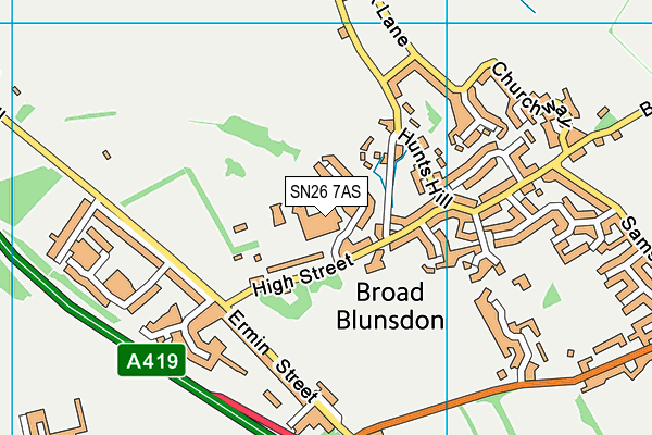 Blunsdon Fitness + map (SN26 7AS) - OS VectorMap District (Ordnance Survey)