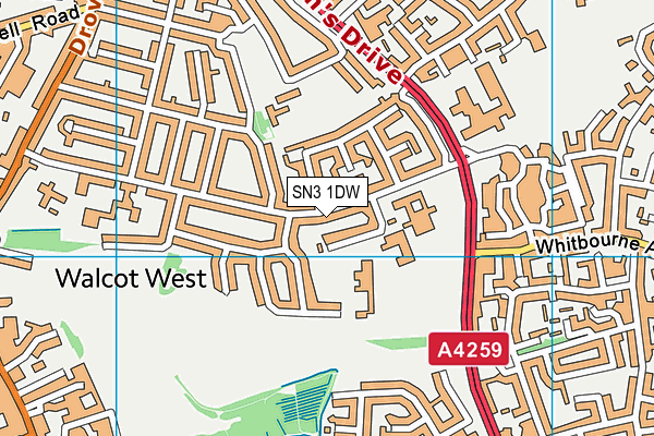 SN3 1DW map - OS VectorMap District (Ordnance Survey)