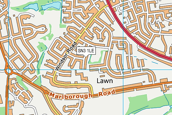 Lawn Primary School map (SN3 1LE) - OS VectorMap District (Ordnance Survey)