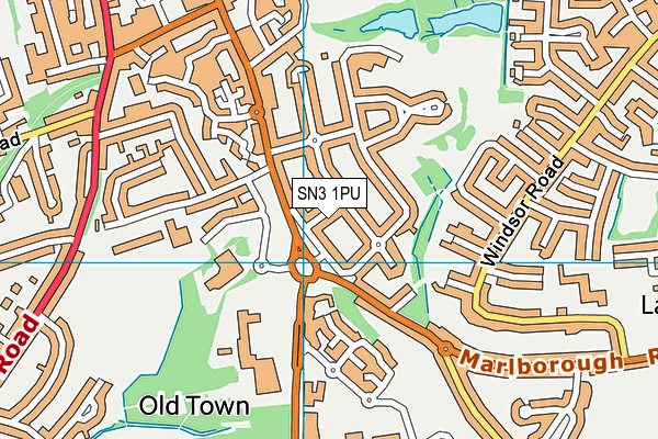 SN3 1PU map - OS VectorMap District (Ordnance Survey)