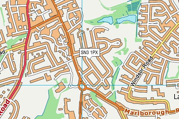 SN3 1PX map - OS VectorMap District (Ordnance Survey)
