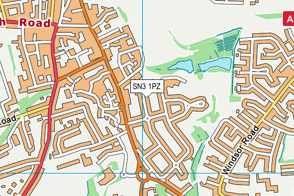 SN3 1PZ map - OS VectorMap District (Ordnance Survey)
