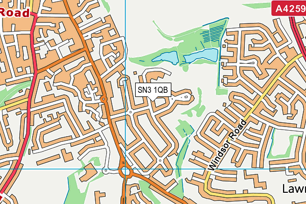 SN3 1QB map - OS VectorMap District (Ordnance Survey)