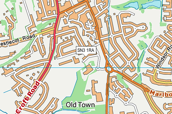 SN3 1RA map - OS VectorMap District (Ordnance Survey)