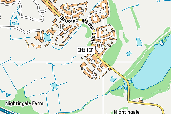SN3 1SF map - OS VectorMap District (Ordnance Survey)