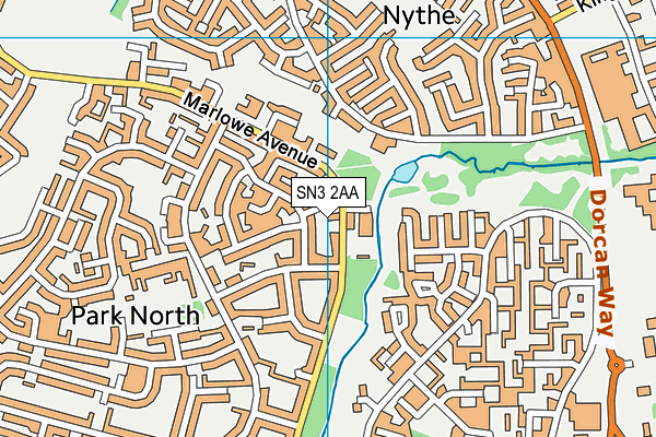 SN3 2AA map - OS VectorMap District (Ordnance Survey)