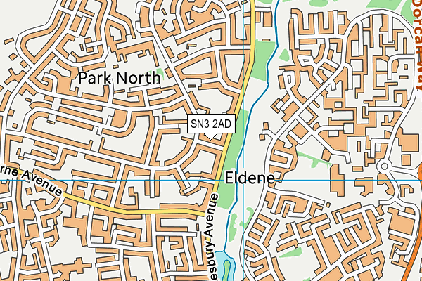SN3 2AD map - OS VectorMap District (Ordnance Survey)