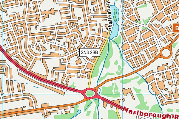SN3 2BB map - OS VectorMap District (Ordnance Survey)