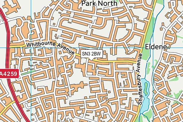 SN3 2BW map - OS VectorMap District (Ordnance Survey)