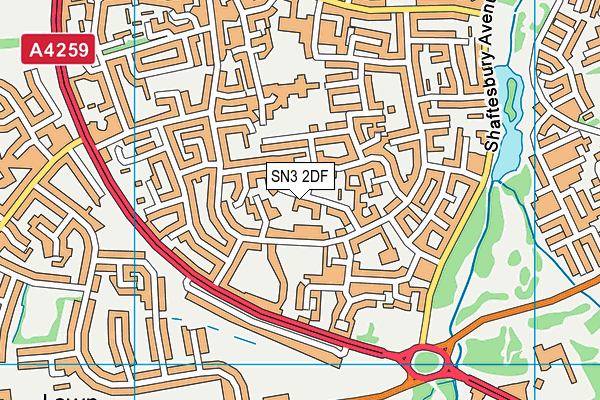 SN3 2DF map - OS VectorMap District (Ordnance Survey)