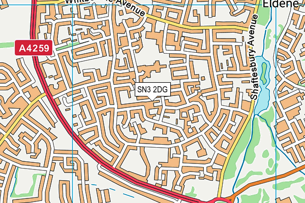 SN3 2DG map - OS VectorMap District (Ordnance Survey)