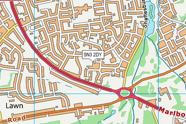 SN3 2DY map - OS VectorMap District (Ordnance Survey)