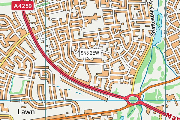 SN3 2EW map - OS VectorMap District (Ordnance Survey)