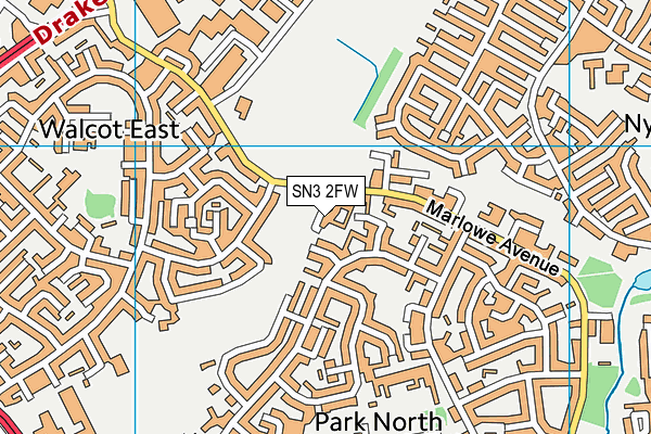 SN3 2FW map - OS VectorMap District (Ordnance Survey)