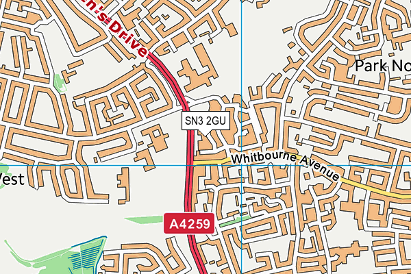 SN3 2GU map - OS VectorMap District (Ordnance Survey)