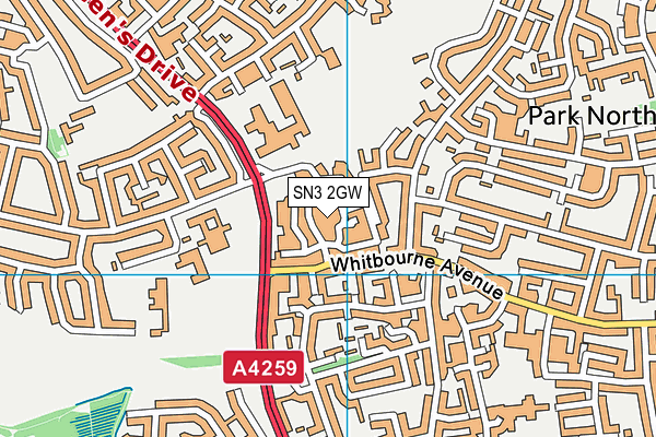SN3 2GW map - OS VectorMap District (Ordnance Survey)