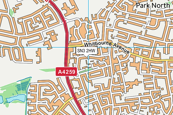 SN3 2HW map - OS VectorMap District (Ordnance Survey)