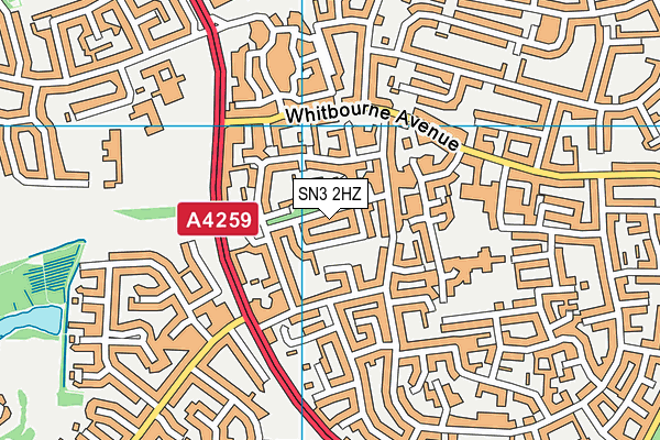 SN3 2HZ map - OS VectorMap District (Ordnance Survey)