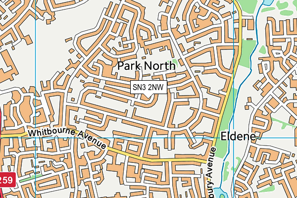 SN3 2NW map - OS VectorMap District (Ordnance Survey)