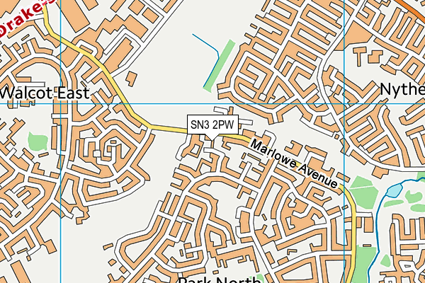 SN3 2PW map - OS VectorMap District (Ordnance Survey)