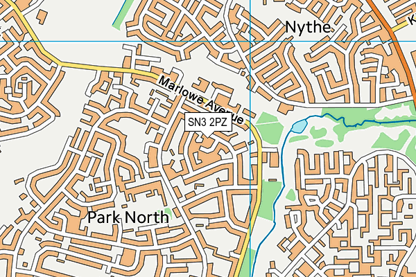 SN3 2PZ map - OS VectorMap District (Ordnance Survey)