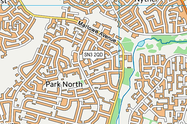 SN3 2QD map - OS VectorMap District (Ordnance Survey)