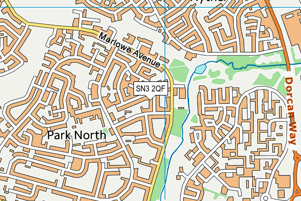 SN3 2QF map - OS VectorMap District (Ordnance Survey)