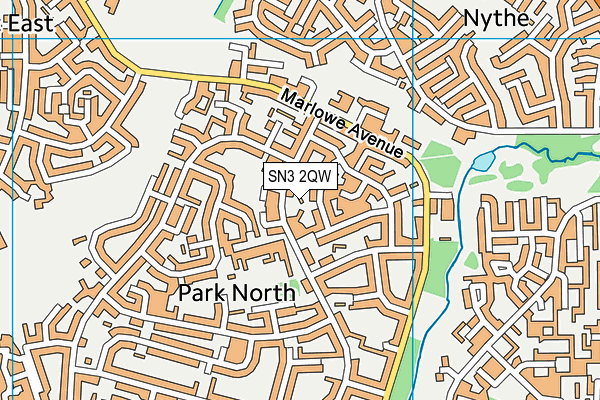 SN3 2QW map - OS VectorMap District (Ordnance Survey)