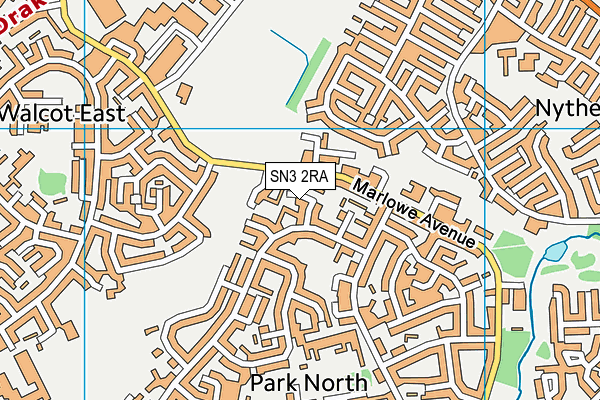 SN3 2RA map - OS VectorMap District (Ordnance Survey)
