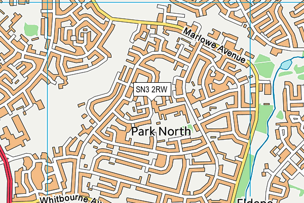 SN3 2RW map - OS VectorMap District (Ordnance Survey)