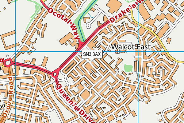 SN3 3AX map - OS VectorMap District (Ordnance Survey)