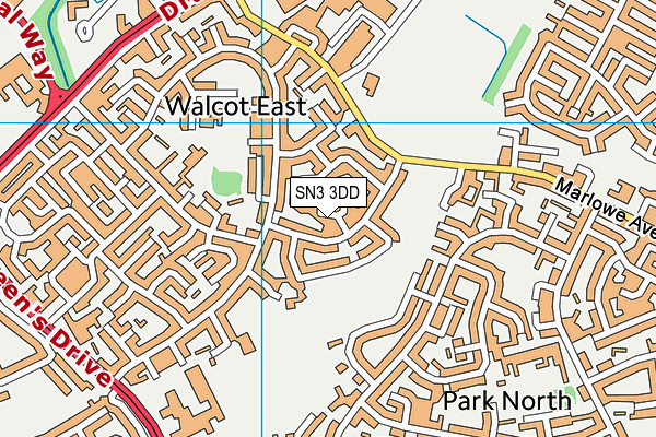 SN3 3DD map - OS VectorMap District (Ordnance Survey)