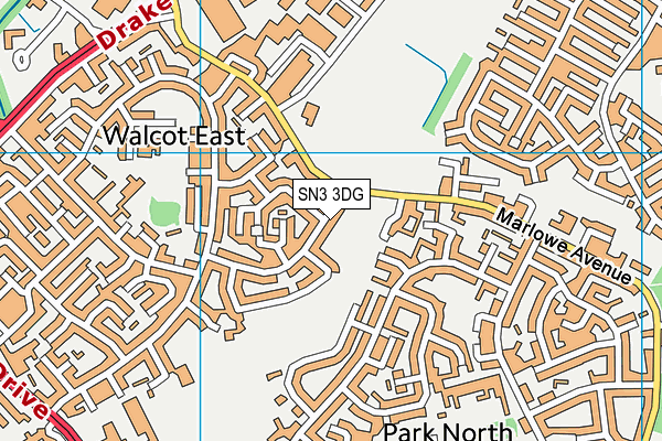 SN3 3DG map - OS VectorMap District (Ordnance Survey)