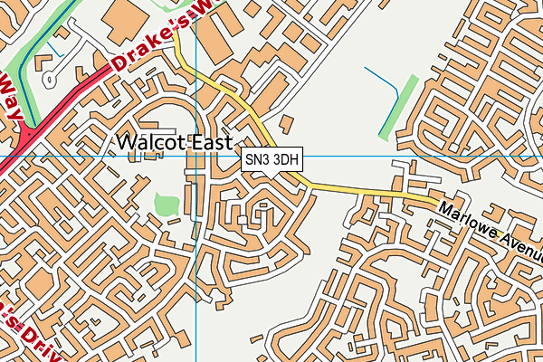 SN3 3DH map - OS VectorMap District (Ordnance Survey)