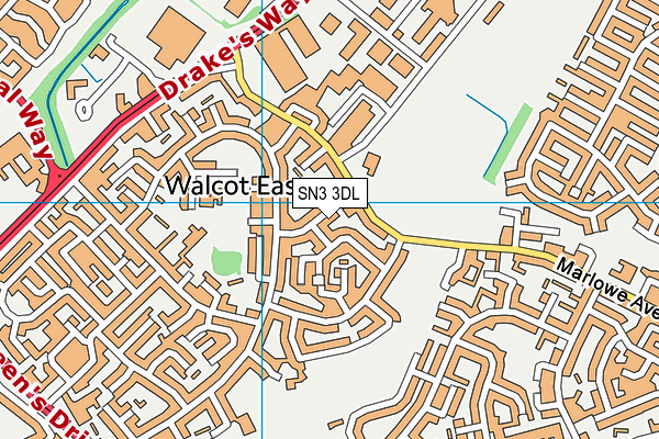 SN3 3DL map - OS VectorMap District (Ordnance Survey)