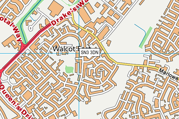 SN3 3DN map - OS VectorMap District (Ordnance Survey)