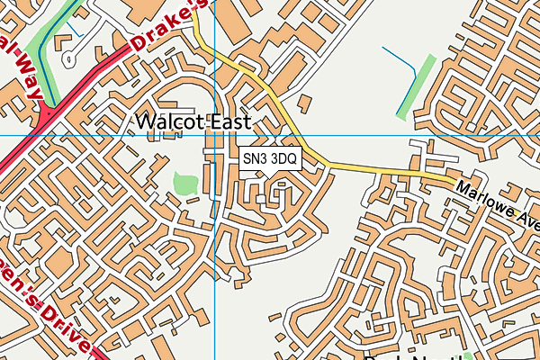 SN3 3DQ map - OS VectorMap District (Ordnance Survey)