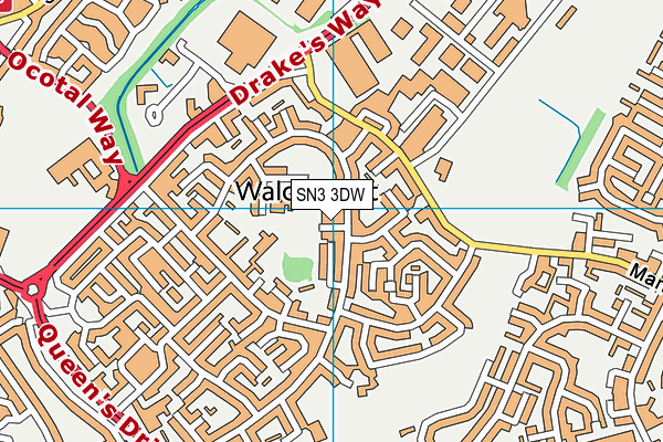 SN3 3DW map - OS VectorMap District (Ordnance Survey)
