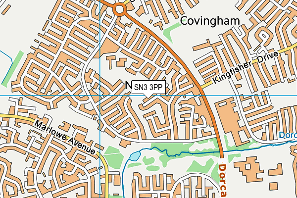 SN3 3PP map - OS VectorMap District (Ordnance Survey)