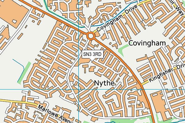 Nyland School map (SN3 3RD) - OS VectorMap District (Ordnance Survey)