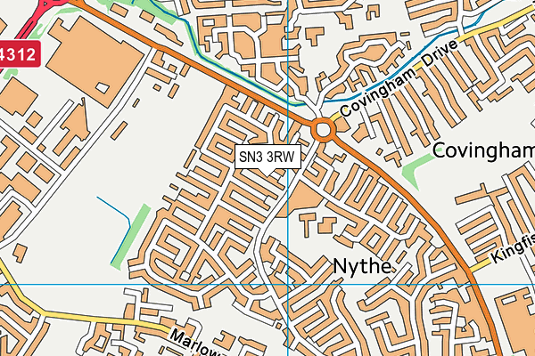 SN3 3RW map - OS VectorMap District (Ordnance Survey)