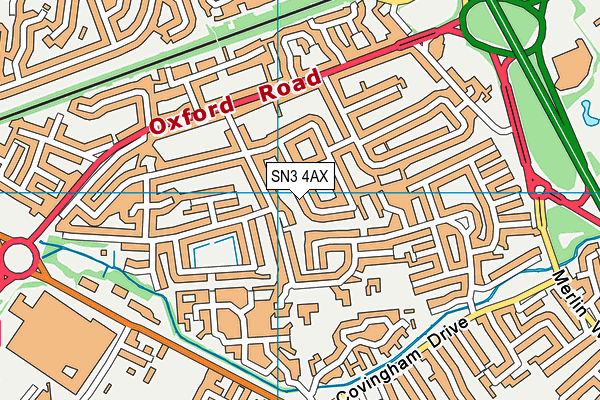 SN3 4AX map - OS VectorMap District (Ordnance Survey)